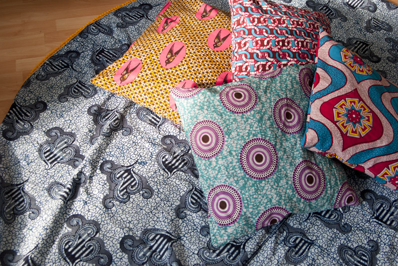 GroÃe runde stranddecke nähen aus afrikanischem waxprint marja katz